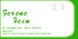 ferenc heim business card